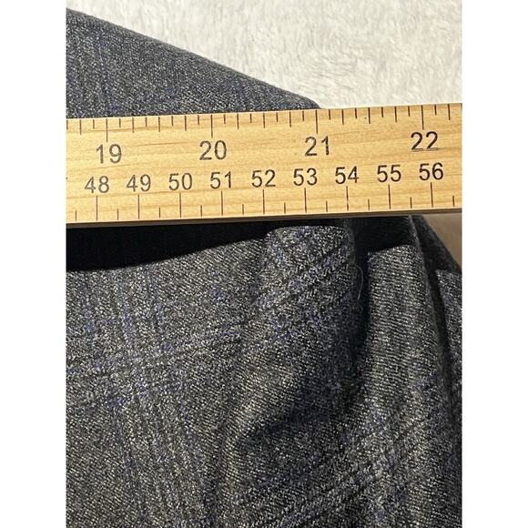 Ted Baker 50XL 42x31 Charcoal Gray Purple Plaid Flannel Men's Designer Suit - Picture 9 of 16